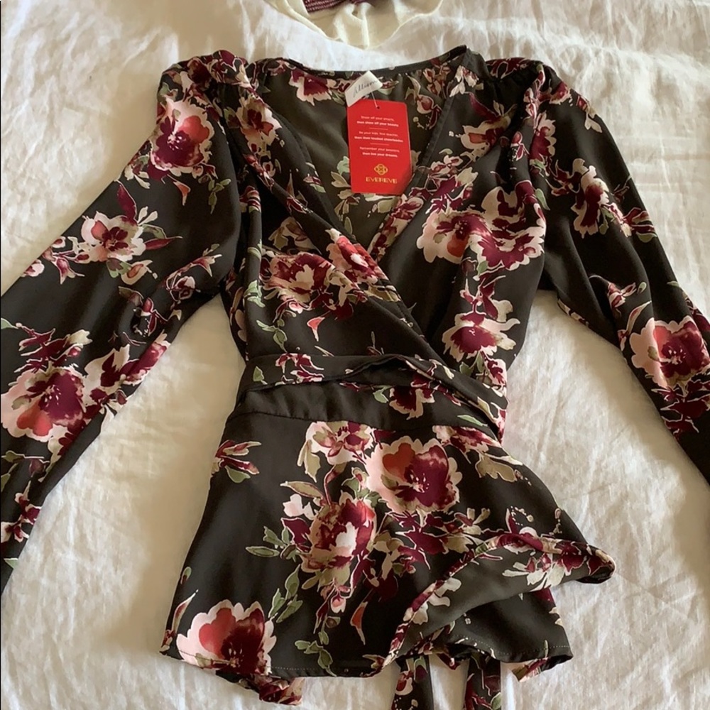 Floral wrap blouse